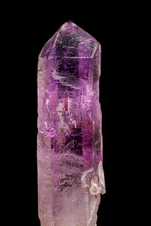 macro mineral amethyst stone on a black background close-upの写真素材
