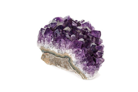 Amethyst Crystal Druse macro mineral on white background close upの写真素材