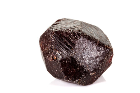 macro mineral stone Garnet, on a white background close upの写真素材