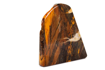 Macro stone Jasper mineral on white background close up
