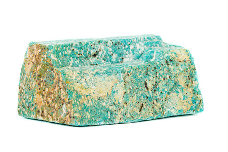 Macro of mineral stone amazonite on white background close up