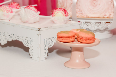 beautiful cake, candy and cake with a unit close upの写真素材