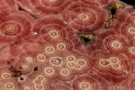 Macro stone cobalt calcite mineral on a black background close upの写真素材