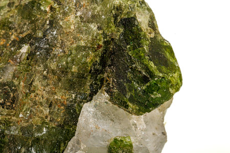 Macro stone mineral Datolite on a white background close upの写真素材