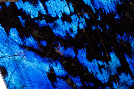 Macro of a stone Labradorite mineral on a white background close upの写真素材