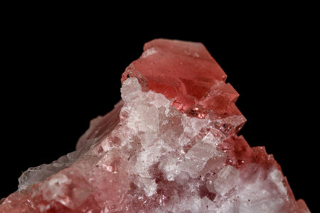 Macro stone mineral Fluorite on a black background close up