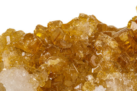 Macro stone Ettringite mineral on white background close upの写真素材