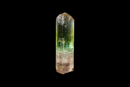 Macro tourmaline mineral stone on black background close upの写真素材