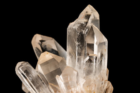 Macro stone mineral rhinestone on black background close upの写真素材