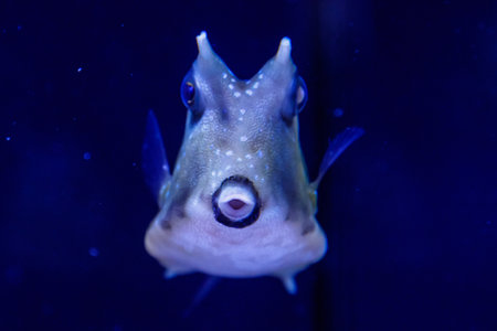 macro Lactoria cornuta Linnaeus fish close-upの写真素材