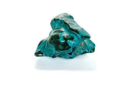 Macro mineral stone malachite Chrysocolla on a white background close upの写真素材