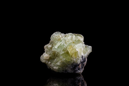 macro stone mineral fluorite on a black background close-up