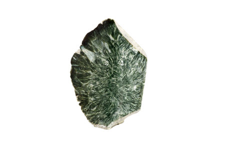 Macro Sphalerite mineral stone with Clinochlore on a white background close-upの写真素材