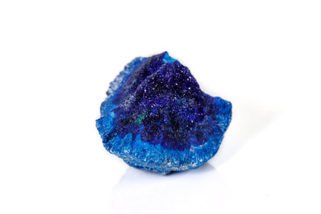 Macro mineral stone Malachite and Azurite against white background, close upの写真素材