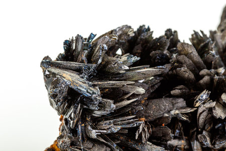 Macro stone Apatite mineral on white background close upの写真素材