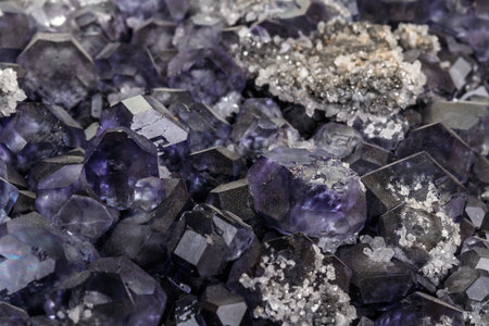 macro mineral fluorite stone on white background close upの写真素材