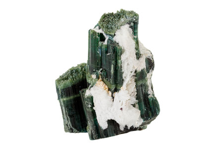 Macro tourmaline mineral stone on white background close upの写真素材