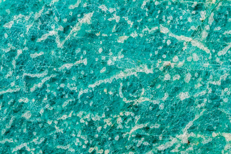 Macro of mineral stone amazonite on white background close upの写真素材