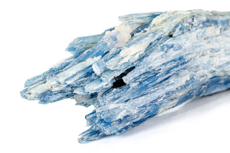 Macro stone kyanite mineral on white background close upの写真素材