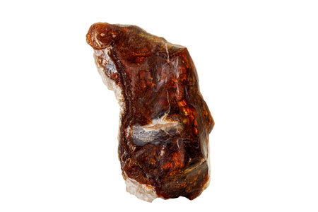 Macro Opal mineral stone in rock on white background close up