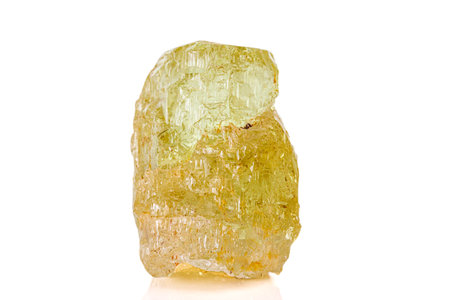 Macro stone Beryl mineral on white background close upの写真素材