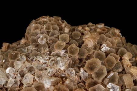 Macro stone Aragonite mineral on a black background close upの写真素材