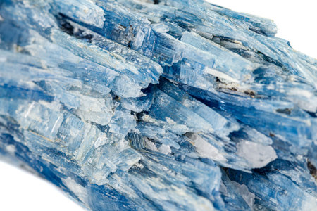 Macro stone kyanite mineral on white background close upの写真素材