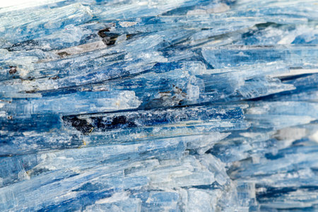 Macro stone kyanite mineral on white background close upの写真素材