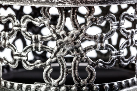 Beautiful vintage metal lantern on a white background close upの写真素材