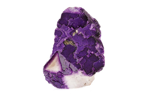 macro stone mineral fluorite on a white background close-up