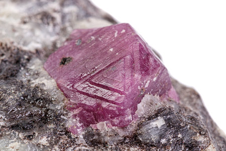 macro mineral stone ruby on a white background close-upの写真素材