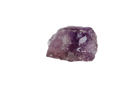 Amethyst mineral stone macro on white background close up