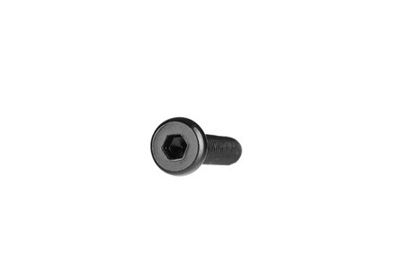 hex socket head screw in black color on isolated white background close up