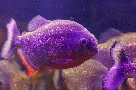 underwater photography of fish Pygocentrus nattereri close-upの写真素材