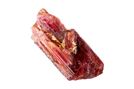 Tourmaline mineral stone on a white background close up