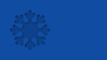 Blue textured canvas background with cutout christmas snowflake shape close upの写真素材