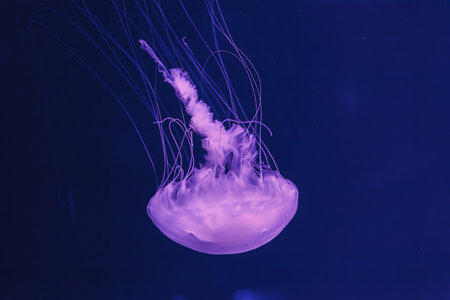 underwater photos of jellyfish chrysaora quinquecirrha jellyfish the Atlantic sea nettle close-upの写真素材