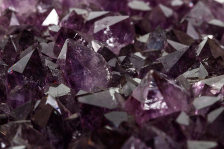 Amethyst Crystal Druse macro mineral on white background close upの写真素材