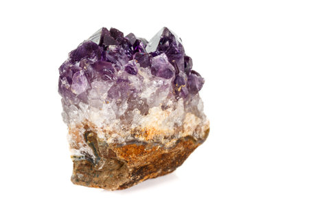 Amethyst Crystal Druse macro mineral on white background close upの写真素材