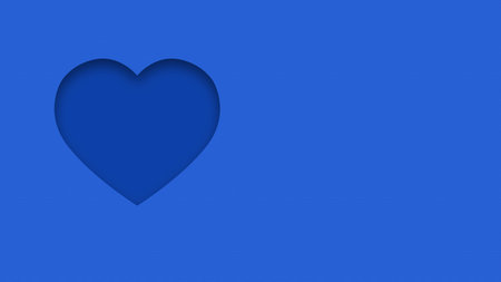 Blue textured canvas background with heart shape cutout close upの写真素材