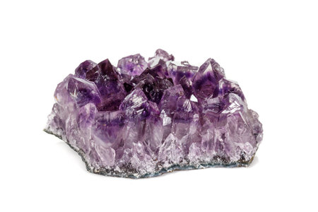 Amethyst Crystal Druse macro mineral on white background close upの写真素材