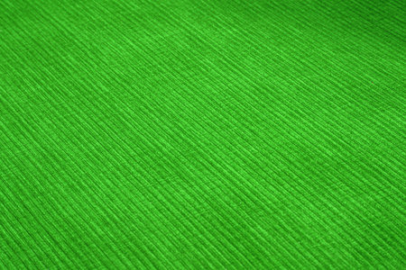 Textured corduroy furniture fabric in green colors close-upの写真素材