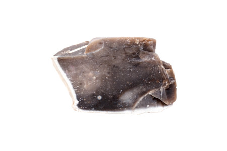 Flint mineral stone in the rock on a white background close upの写真素材