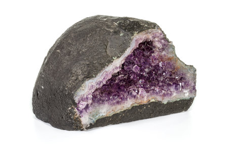 Amethyst Crystal Druse macro mineral on white background close upの写真素材