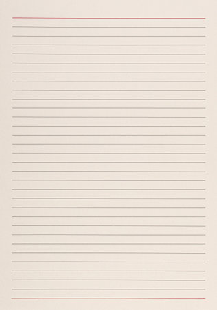 A single lined paper sheet with horizontal lines on an isolated white background is perfect for writing notes, lists, and daily planning. This versatile sheet is suitable for educational activities, office tasks, and creative projects, offering a simple yet effective layout for organized writing.の写真素材