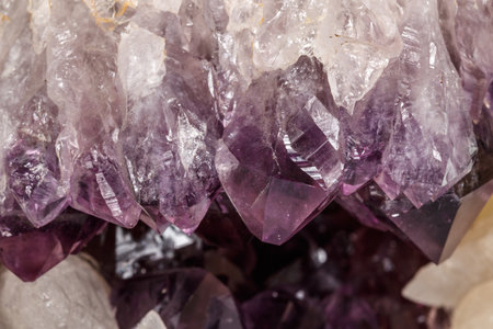 Amethyst Crystal Druse macro mineral on white background close upの写真素材