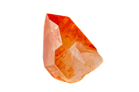 Lemurian Crystal mineral stone a white background close upの写真素材
