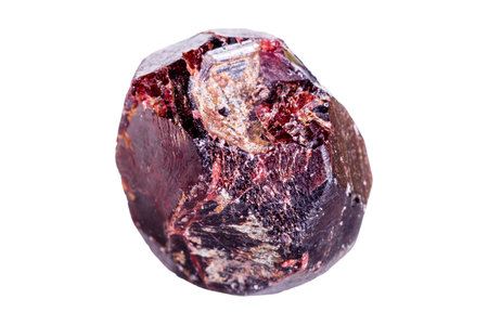 garnet mineral stone on a white background close upの写真素材