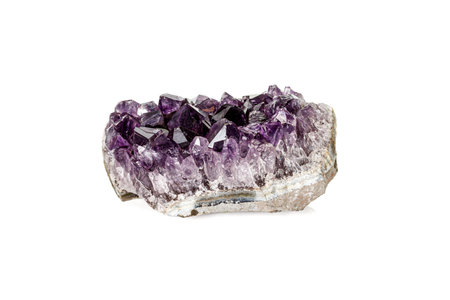 Amethyst Crystal Druse macro mineral on white background close upの写真素材