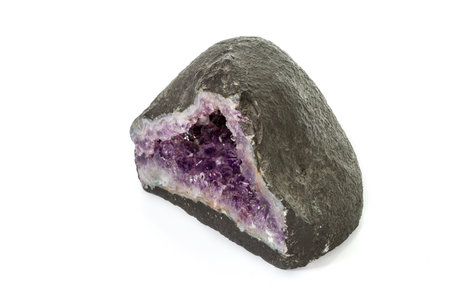 Amethyst Crystal Druse macro mineral on white background close upの写真素材